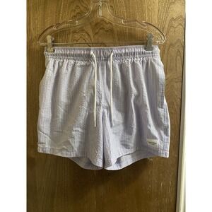 Calvin Klein Men's Purple Pinstripe Stretch Waist Swim Trunk Shorts Size M 5"